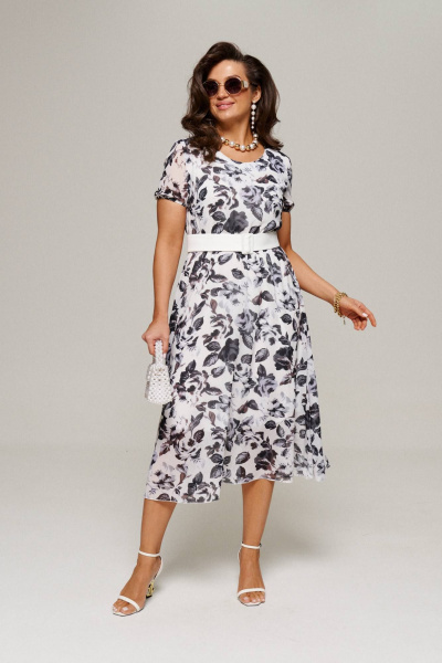 Жакет, платье Beautiful&Free 6100 молочный+серый - фото 6