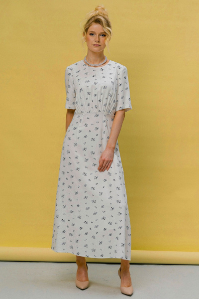 Платье JRSy 2450 молоко/голубые_цветочки - фото 1