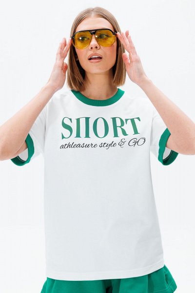 Футболка и шорты с трапециевидным силуэтом и высоким поясом GO F8006/01-01(P23-02) - фото 6