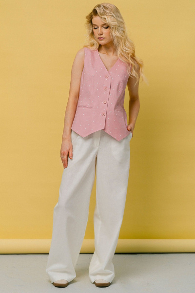 Жилет JRSy 2454 розовый_горошек - фото 2