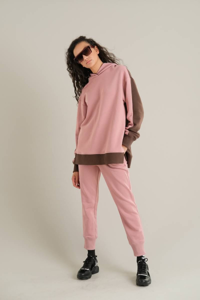 Платье из текстиля с классическим кройом для повседневности Motif 2099 розовый - фото 2