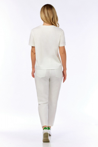 Брюки в джинсовом стиле на высокой посадке LEANNA-STYLE 2005 белый - фото 3