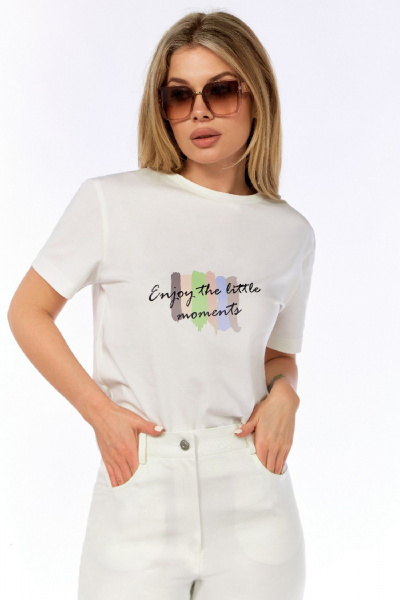 Джинсовый костюм: жилет и брюки с высоким поясом LEANNA-STYLE 9018 зелёный_ белый - фото 6