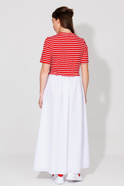 Платье NikVa 534 красный и молоко - фото 10