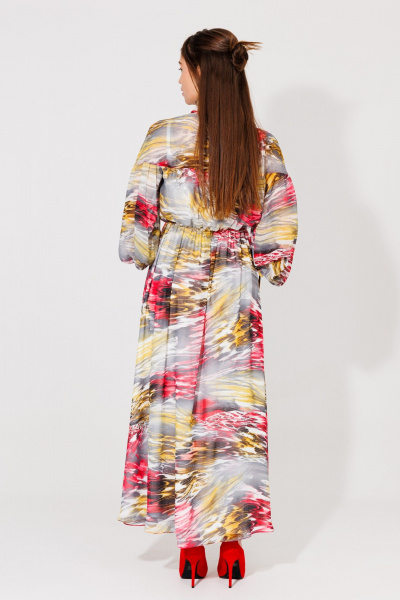 Платье NikVa 535 красно-жёлтый - фото 7