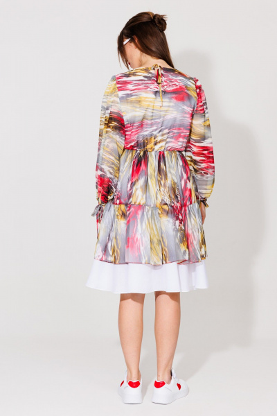 Платье NikVa 536 красно-жёлтый - фото 5