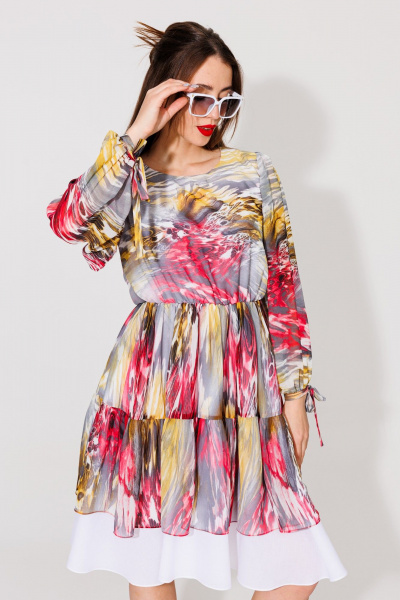 Платье NikVa 536 красно-жёлтый - фото 3