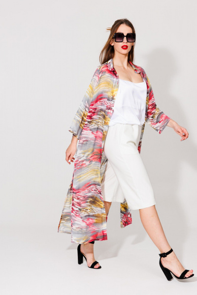 Кардиган NikVa 539-1 красно-желтый - фото 7