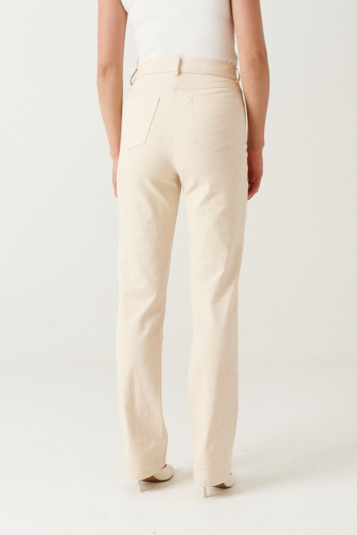 Прямые брюки из эко-джинса для повседневной носки Ketty К-16660 светло-бежевый - фото 3