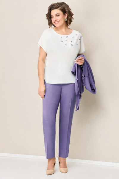 Блуза, брюки, жакет VOLNA 1318 сирень - фото 3