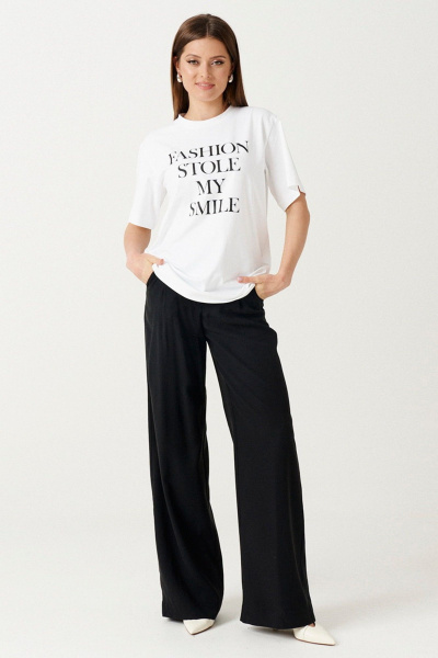 Футболка классического кроя с дизайнерским принтом Ketty К-17940 молочный - фото 2