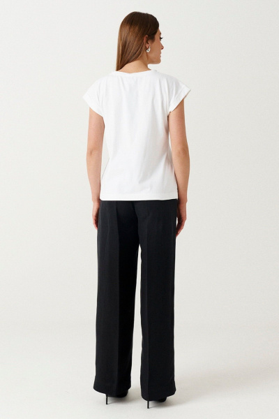 Классическая футболка из трикотажа с принтом Ketty К-14740 молочный - фото 4