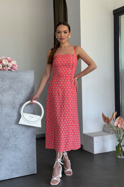 Платье- сарафан с асимметричным кроем и пуговицами Dilana VIP 2039 - фото 9