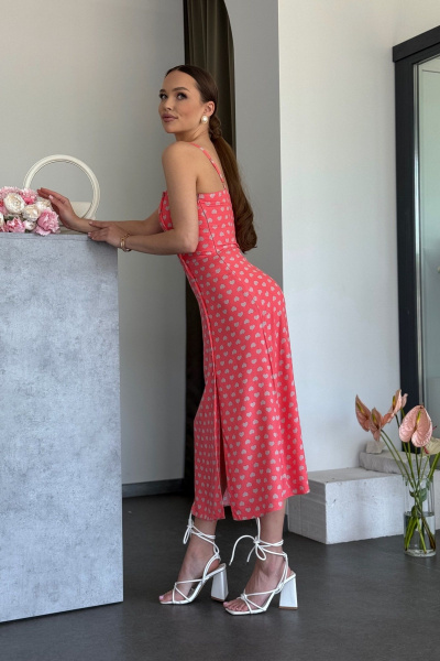 Платье- сарафан с асимметричным кроем и пуговицами Dilana VIP 2039 - фото 7