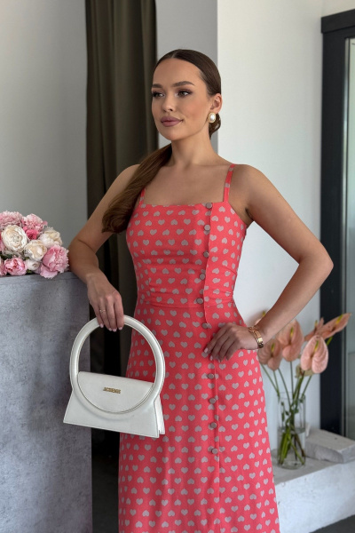 Платье- сарафан с асимметричным кроем и пуговицами Dilana VIP 2039 - фото 3