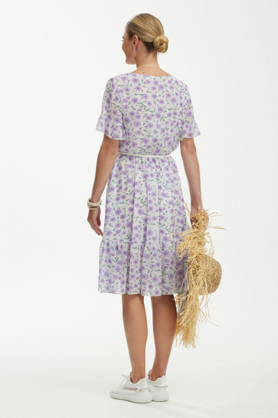 Платье с воланами и сборкой по талии Твой имидж 1254 цветочный-принт - фото 2