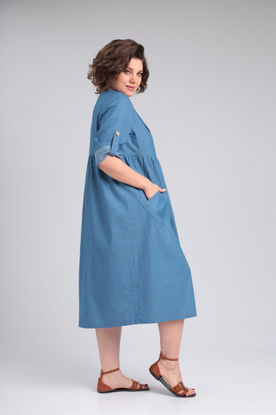 Платье из джинса с карманами и рукавом 3/4 Michel chic 2166 деним - фото 7