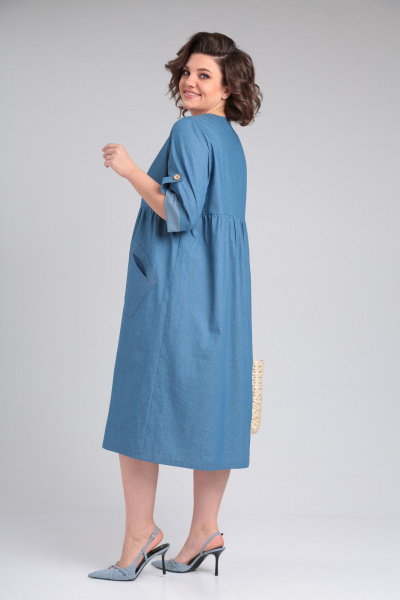 Платье из джинса с карманами и рукавом 3/4 Michel chic 2166 деним - фото 5