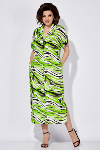 Яркое платье на каждый день с декоративной фурнитурой LEANNA-STYLE 5008 мультиколор - фото 4
