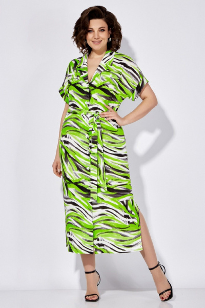 Яркое платье на каждый день с декоративной фурнитурой LEANNA-STYLE 5008 мультиколор - фото 1