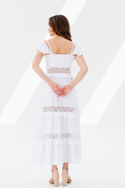 Сарафан из фактурной ткани с кружевными вставками ANIDEN 10-1 белый - фото 10