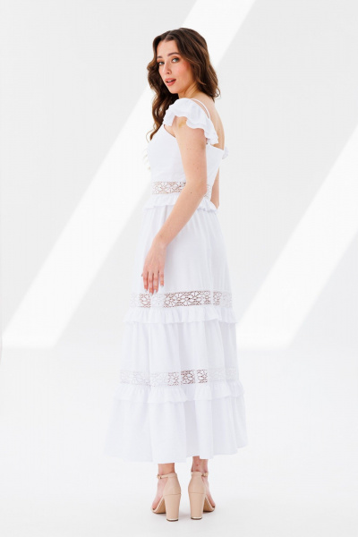 Сарафан из фактурной ткани с кружевными вставками ANIDEN 10-1 белый - фото 9