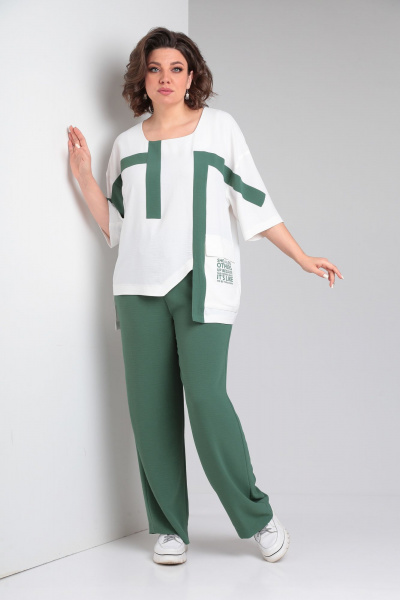 Блуза, брюки Rishelie 956 зеленый - фото 2