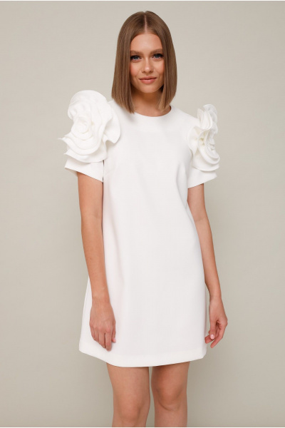 Нарядное летнее платье А-образного силуэта с короткими рукавами PUR PUR 11-295 - фото 3