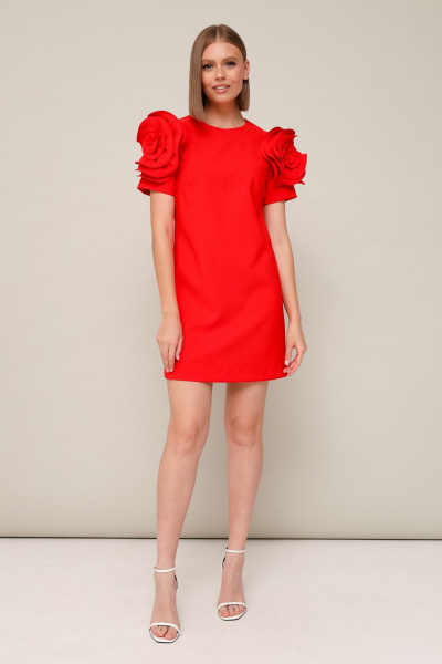 Нарядное летнее платье А-образного силуэта с цветочным декором PUR PUR 11-295/1 - фото 1