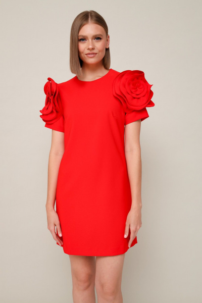 Нарядное летнее платье А-образного силуэта с цветочным декором PUR PUR 11-295/1 - фото 3