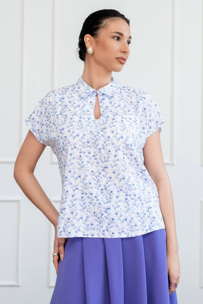 Фиолетовая летняя блузка из вискозы с разрезами LADO 8159/2-14 - фото 4