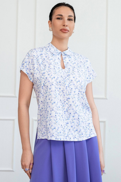 Фиолетовая летняя блузка из вискозы с разрезами LADO 8159/2-14 - фото 3