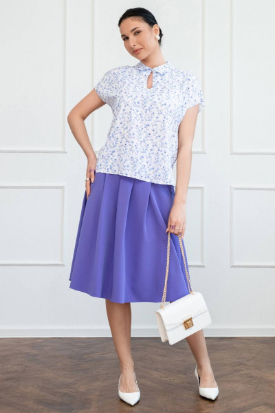 Фиолетовая летняя блузка из вискозы с разрезами LADO 8159/2-14 - фото 2