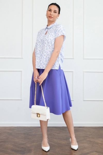 Фиолетовая летняя блузка из вискозы с разрезами LADO 8159/2-14 - фото 1