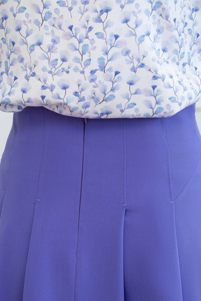 Фиолетовая летняя юбка с складками и карманами LADO 1129-14 - фото 7
