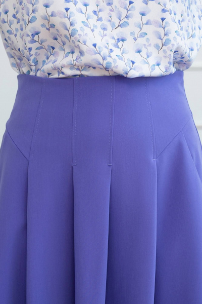 Фиолетовая летняя юбка с складками и карманами LADO 1129-14 - фото 6