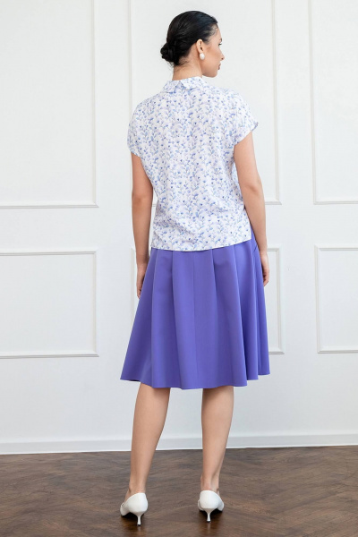 Фиолетовая летняя юбка с складками и карманами LADO 1129-14 - фото 4