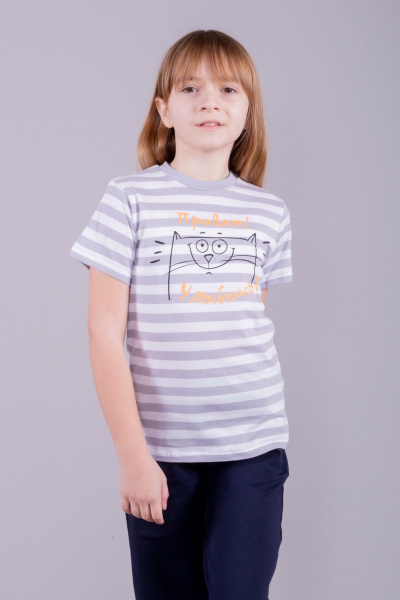 Футболка 8 Марта 18303-4С556Д40-110,116 полоска - фото 1