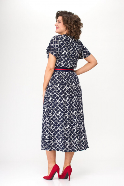 Летнее платье из штапеля с контрастной пуговицей и разрезами Bonna Image 927 диагональ - фото 2
