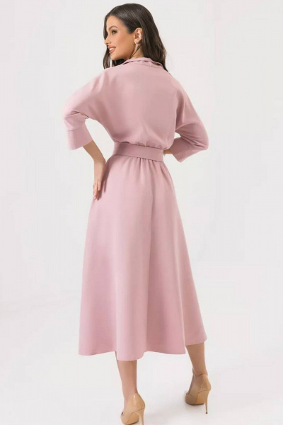 Платье свободного кроя с асимметричным низом Мастер Мод 672б пудра - фото 2