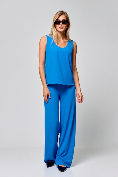 Леновые летние брюки с высокой посадкой и резинкой THE NAME 2296 - фото 3