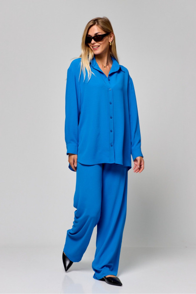 Летняя свободная рубашка из текстиля с воротником-стойкой THE NAME 2300 - фото 7