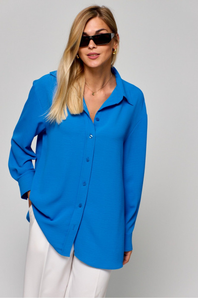 Летняя свободная рубашка из текстиля с воротником-стойкой THE NAME 2300 - фото 6