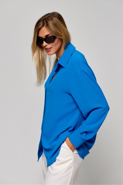 Летняя свободная рубашка из текстиля с воротником-стойкой THE NAME 2300 - фото 4