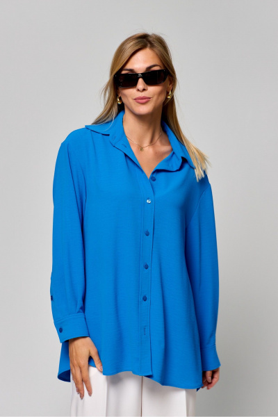 Летняя свободная рубашка из текстиля с воротником-стойкой THE NAME 2300 - фото 2