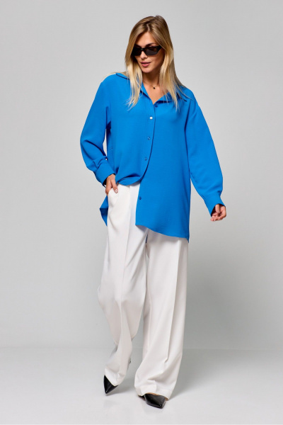 Летняя свободная рубашка из текстиля с воротником-стойкой THE NAME 2300 - фото 1