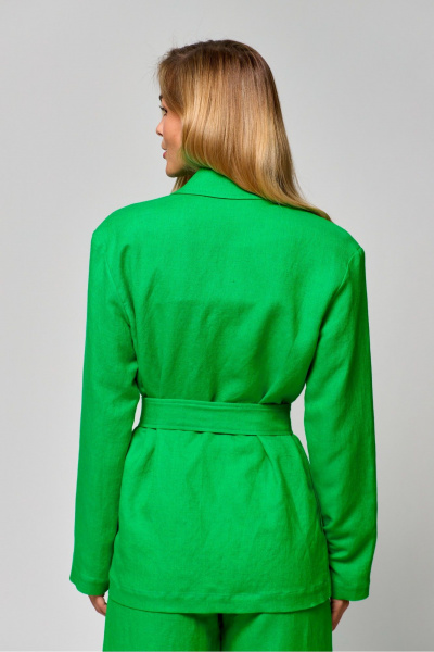 Леновый летний жакет прямого кроя на запах без пуговиц THE NAME 2302 - фото 5