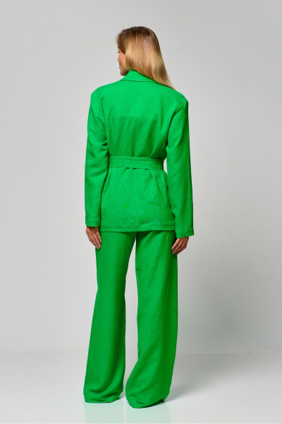 Леновый летний жакет прямого кроя на запах без пуговиц THE NAME 2302 - фото 4