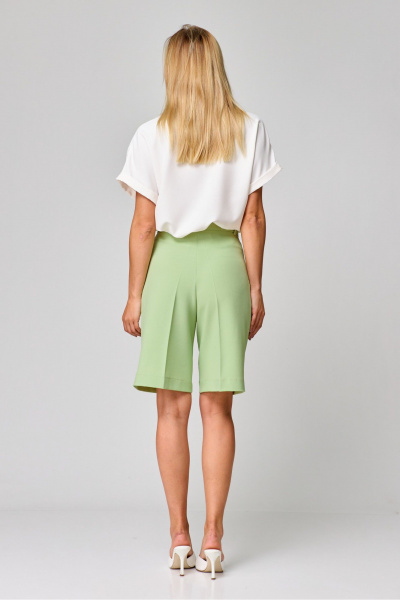 Летные классические шорты-бермуды с высокой посадкой THE NAME 2305 салатовый - фото 3