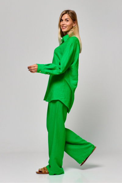 Леновый летний комплект рубашки и брюк на каждый день THE NAME 2307 - фото 4